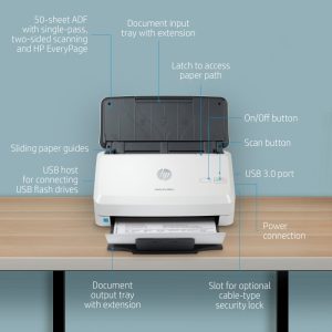 HP 6FW07A, Scanjet 3000 S4 Document Scanner, 600 dpi, Duplex, USB3.0