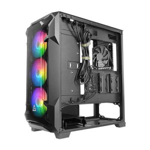 Antec DF600 FLUX, Mid-Tower, Tempered Glass, Drive Bays: 3x3.5", 3x2.5", Expansion Slot: 7, Motherboard Support: ATX/Micro ATX/Mini-ITX, Pre-Installed Fan: 5x120mm, ARGB, Black