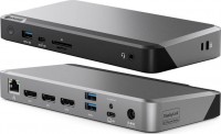 DX3 Triple 4K Display Universal Docking Station, 100W, 1xRJ45, 3xDP, 4xUSB3.0