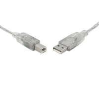 0.5m, USB 2.0, A to B Transparent Metal Sheath UL Approved