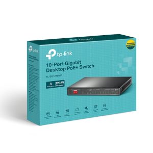 TP-Link TL-SG1210MP, 10-Port Gigabit Desktop Switch, 9xGigabit Ports, 1xSFP Port, Fanless