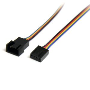 StarTech FAN4EXT12, 12in 4 Pin Fan Power Extension Cable - M/F - PWM, 1ft case Fan Extension Cable, 1ft PWM Extension Cable