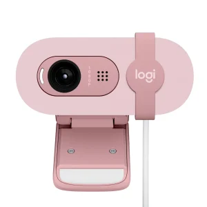 Brio 100 Webcam, 2MP, FHD, Built-in-Mic, Noise Reducing, USB, Rose,