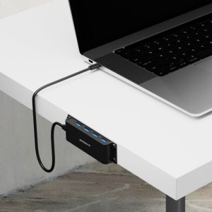 Mbeat MB-HUB-E04, Mountable 4-Port USB-A & USB-C Adapter Hub