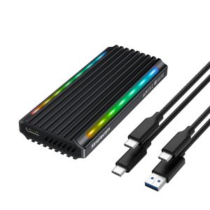 Simplecom SE525, Aluminium NVMe/SATA M.2 SSD to USB3.2 G2 Enclosure, RGB,