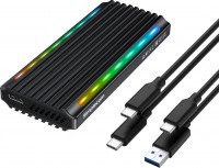 Aluminium NVMe/SATA M.2 SSD to USB3.2 G2 Enclosure, RGB,