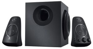 Logitech 980-000405 , Z623 Speaker System 2.1 THX certified Gaming speakers, 200 watts (RMS), volume and bass controls on right speaker