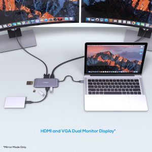 Mbeat MB-UCD-X9, Elite X9 USB-C 9-in-1 Multiport Docking Station, 100W, 1xUSB-C, 3xUSB3.0, 1xHDMI, 1xVGA, 1xRJ-45, 1xSD Slot, 1xMicroSD Slot,