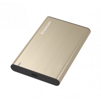 Aluminium 2.5'' SATA HDD/SSD, USB 3.1, Enclosure Gold
