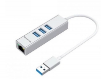 Aluminium, 5Gbps Hub, 3xUSB 3.0 ,1xUSB 2.0, GbeLAN