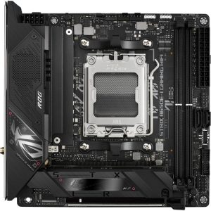 Asus ROG STRIX B650E-I GAMING WIFI, STRIX B650E-I GAMING WIFI, Mini-ITX, AMD AM5, 2xDDR5, 2xM.2+2xSATA 6Gb/s, 1xPCle, RAID, 1xHDMI, 1xDP Type C, GbE LAN, Wireless AX+Bluetooth, 6xUSB3.0, 2xUSB2.0, Aura Sync,