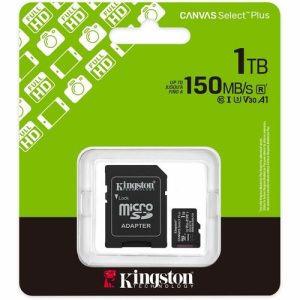 Canvas Select Plus 1 TB Class 10/UHS-I (U3) V30 microSDXC,  Read Speed: Up to 150MB/s, Limited Lifetime Warranty