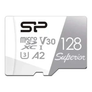 SP128GBSTXDA2V20SP, Superior A2 MicroSD Card, 128GB, Class 10, UHS-I, A1, A20, V30, U3, Read Speed: Up to 100MB/s, Write Speed: Up to 80MB/s, 5 Year Warranty